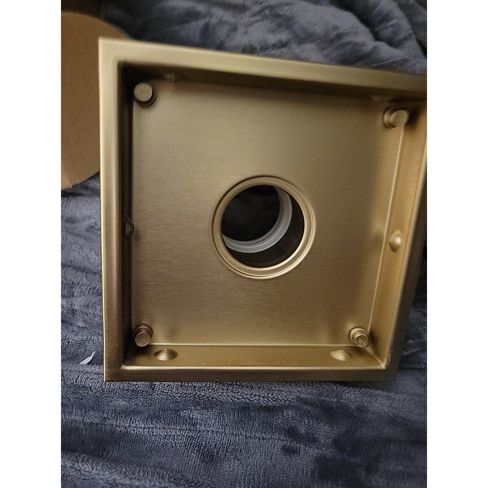 6 Inch Shower Drain, Square Shower Floor Drain Kit Invisible Draining Gold